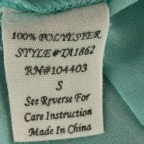 MINE WOMEN'S SHEER BUTTON DOWN SILVER EMBELLISHED BUTTONS OPEN BACK SIZE SMALL - Picture 6 of 7